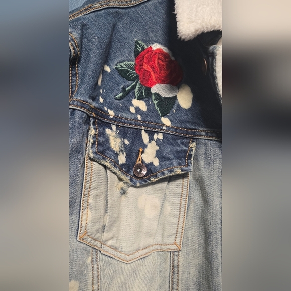 Men's Blue Denim Jacket Akoo EMBROIDERED SIZE XXL - Picture 2 of 6